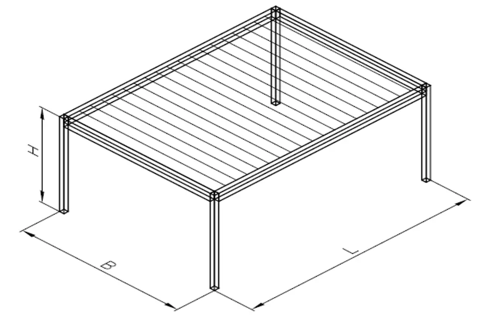 Volně stojící jednoduchá pergola