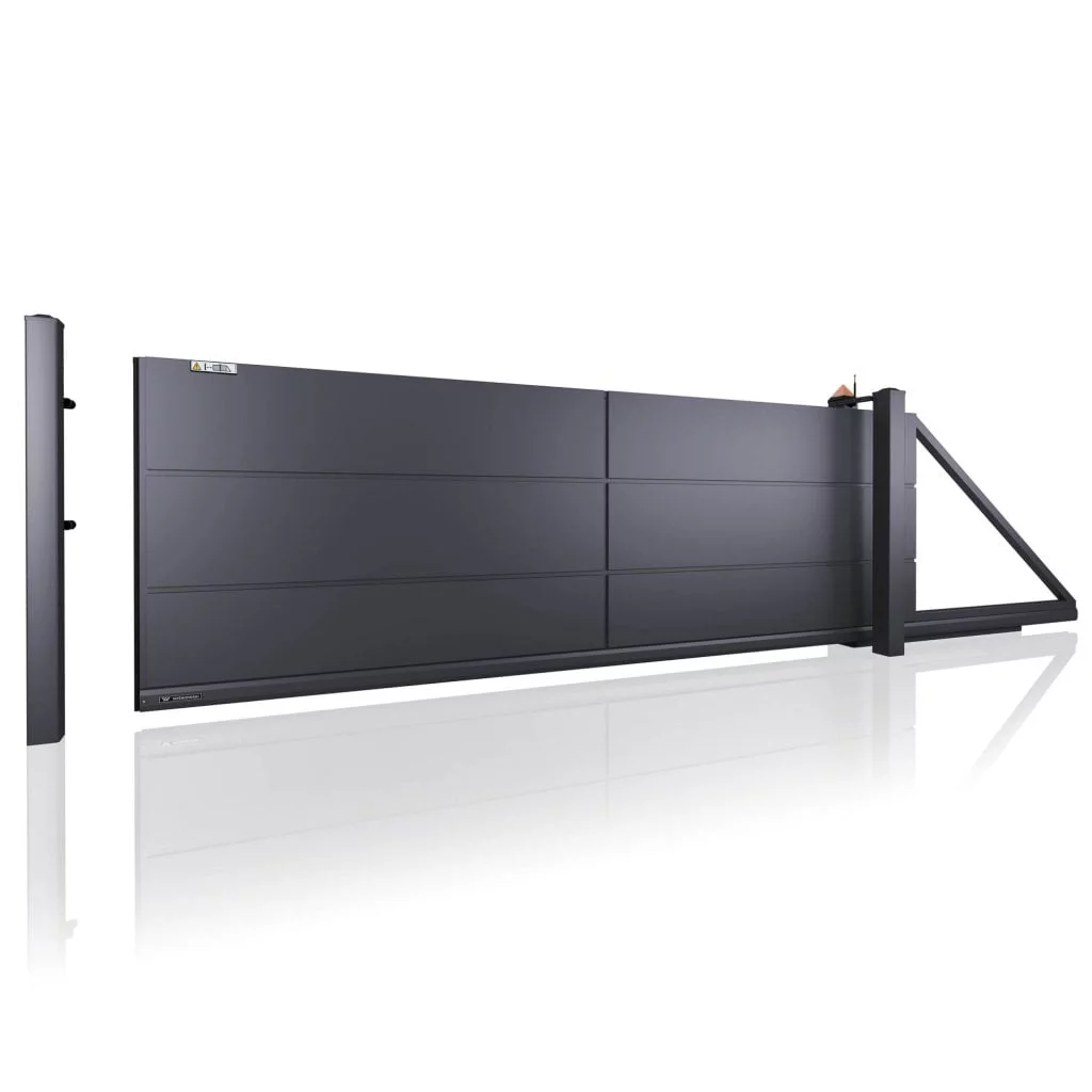 Samonosná posuvná brána v barvě antracit ve vzoru 10-200-500